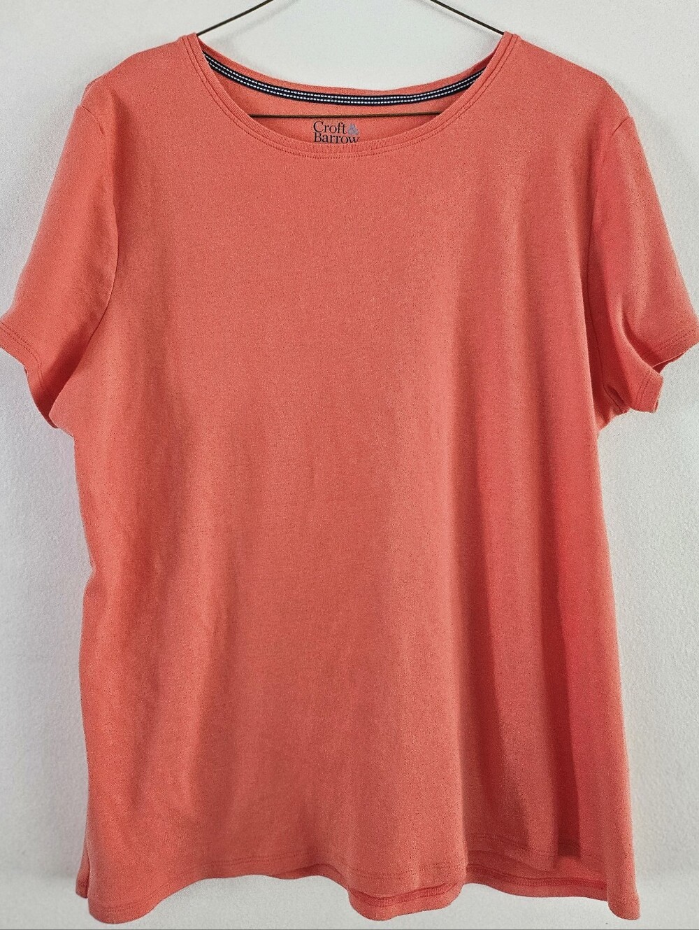 XL-croft & barrow- Coral Short-Sleeve Crewneck Tee